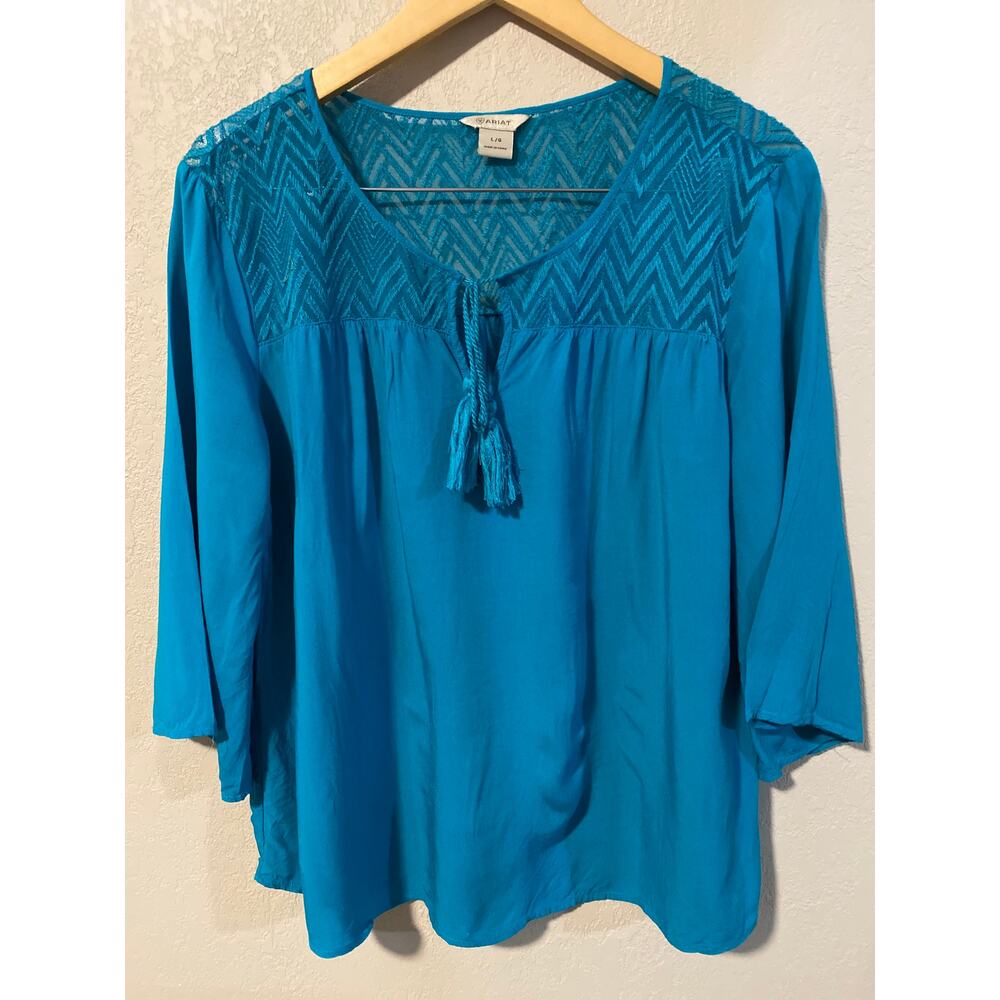 Ariat Women's Turquoise Top SZ L